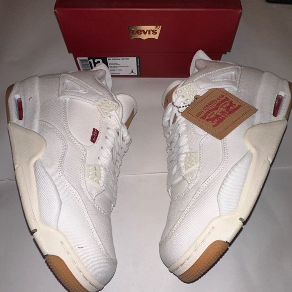 Levi's Other - Nike Jordan 4 Retro Levi's White (Levi's Tag) Size 12 Men’s Sneakers Brand New